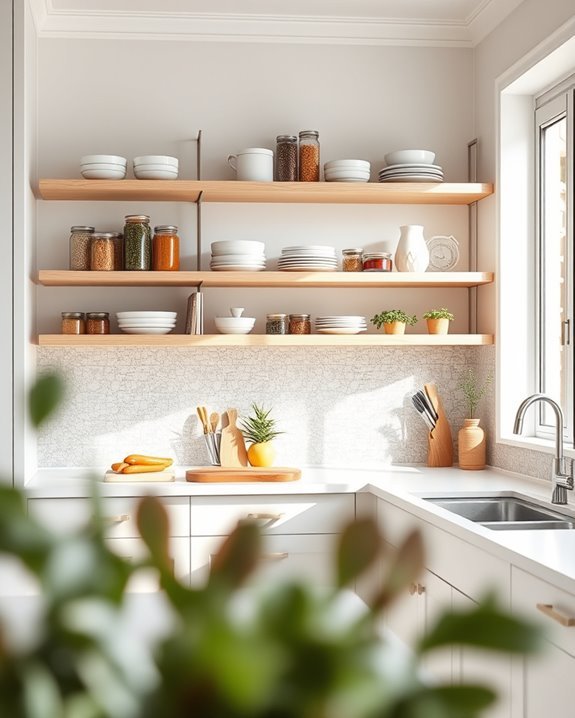 open shelving enhances organization