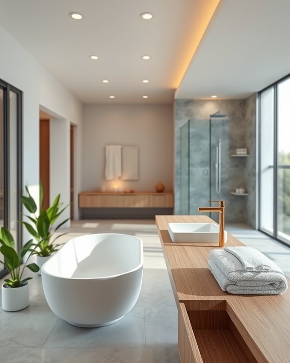 open spacious bathroom retreat