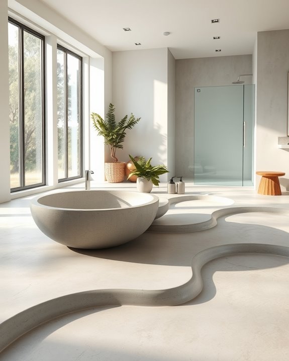organic concrete bathroom designs