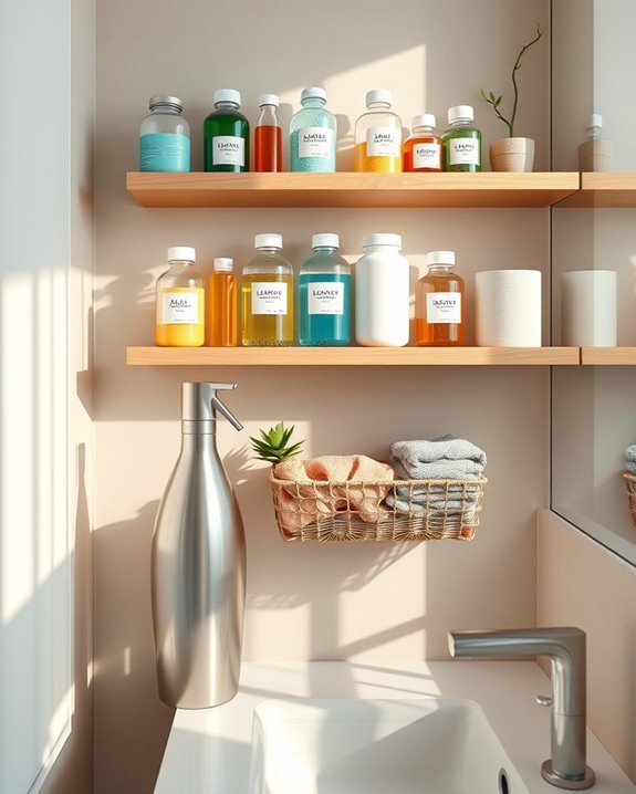 organized cleaning supply station