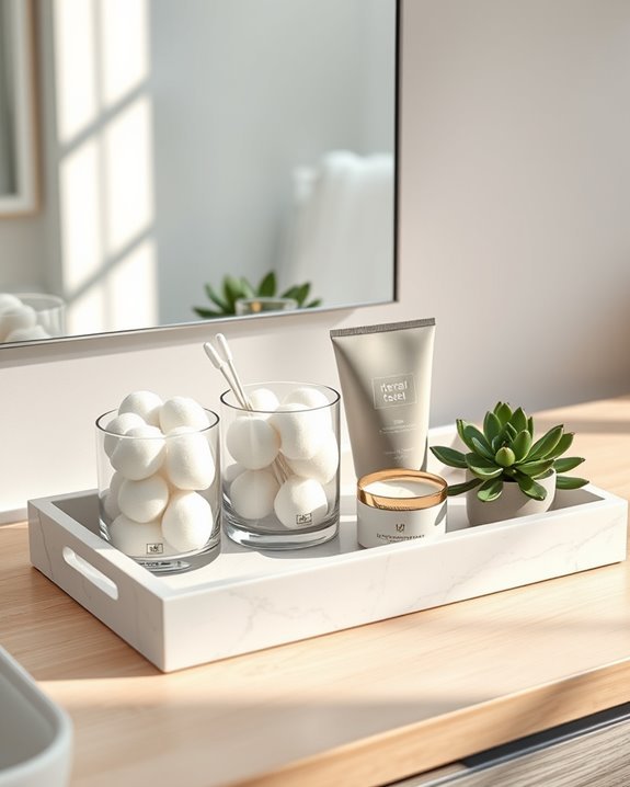 organized vanity essentials tray