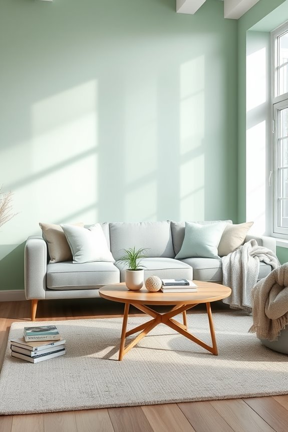 pale mint accent wall