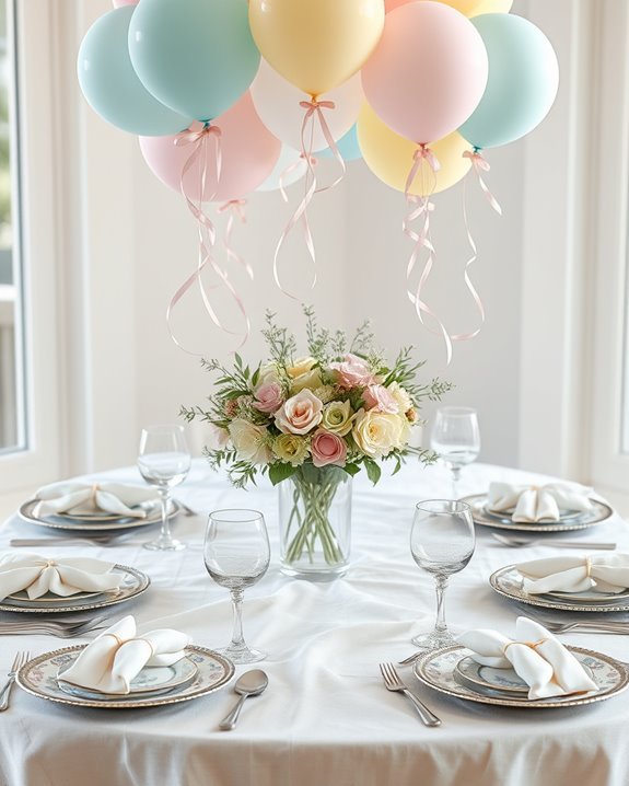 pastel balloons enhance celebration