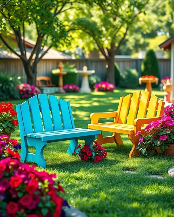 playful colorful garden seating