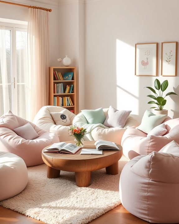 playful cozy bean bag seating