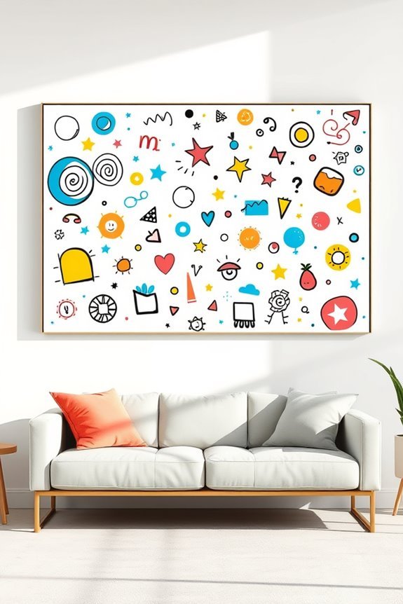 playful doodle art decor