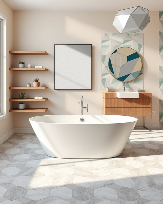 playful geometric bathroom design