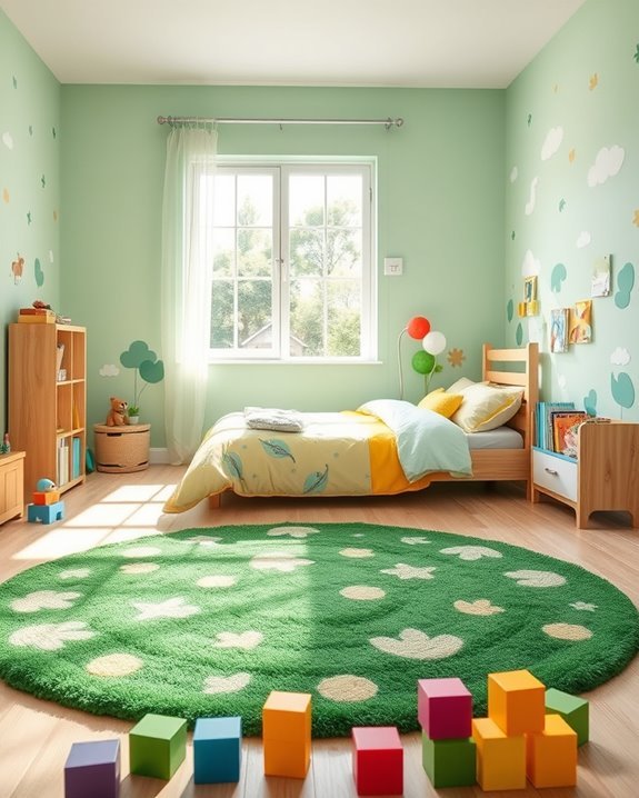 playful green rug adventures
