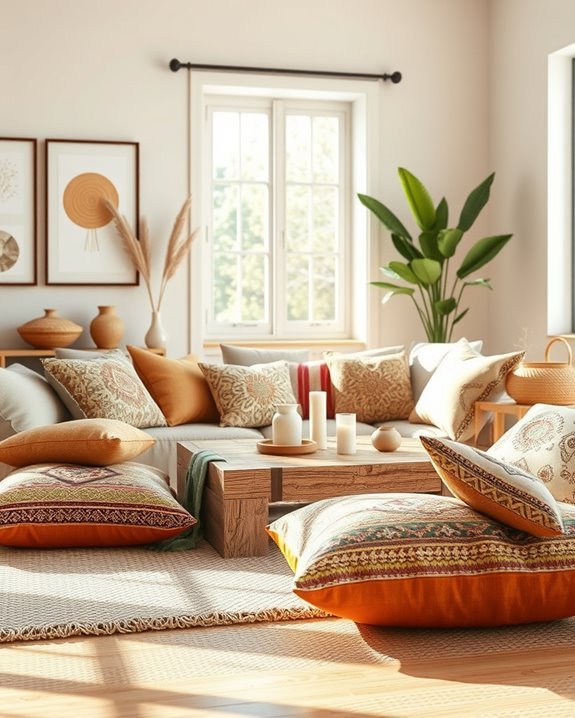 playful inviting floor cushions