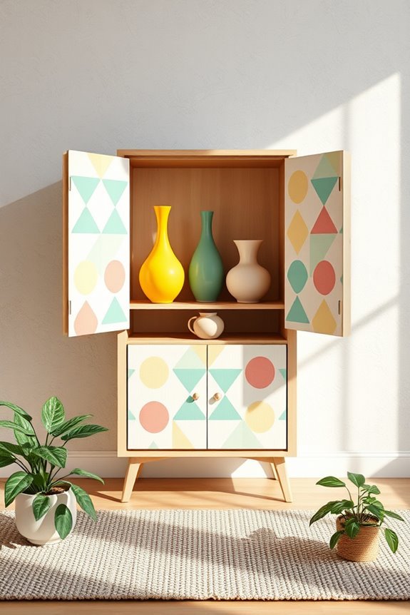 playful patterned accent cabinet