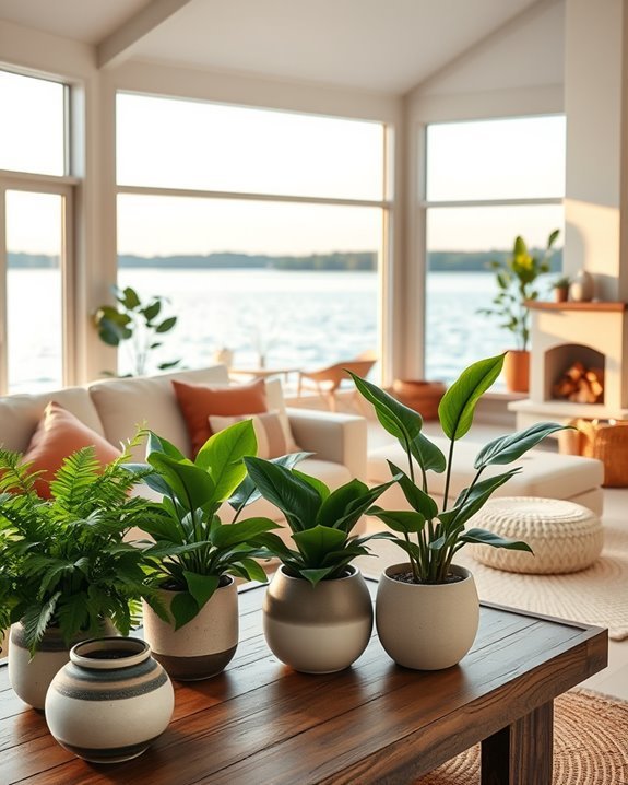 potted plants enhance serenity