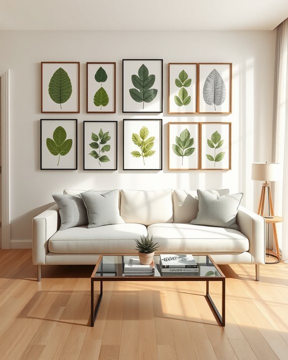 pressed leaves framed art