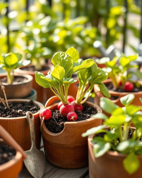 radishes thrive in containers