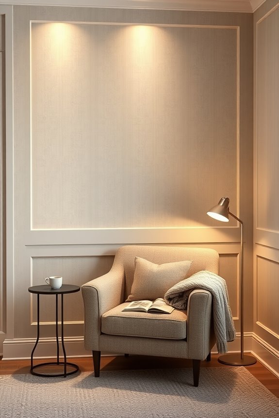 reading nook accent wall