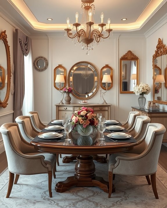 reflective elegance in dining