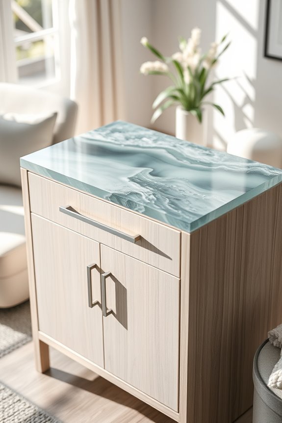 resin accent cabinet transformation