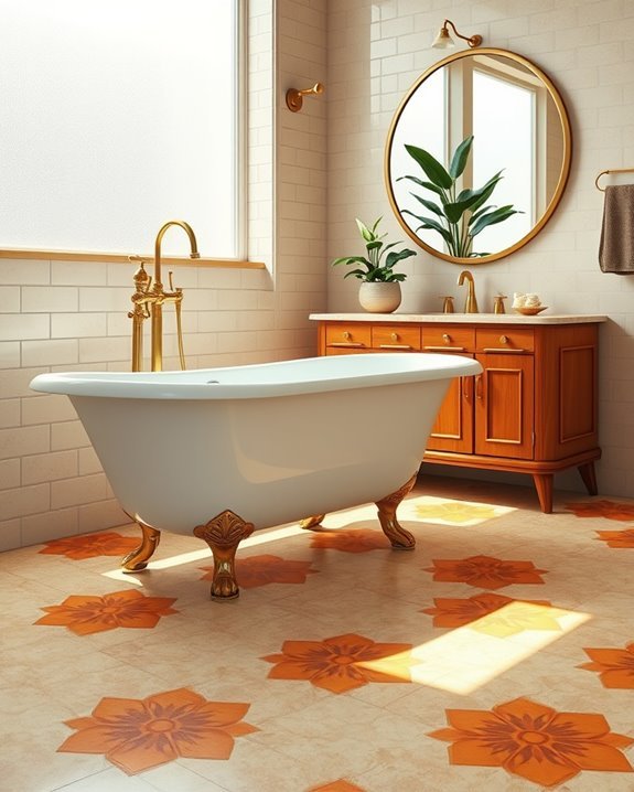 retro vibrant bathroom design
