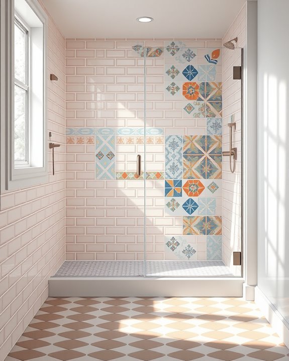 retro vibrant shower patterns