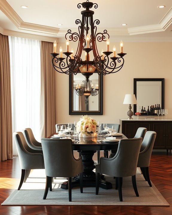 romantic black chandelier glow