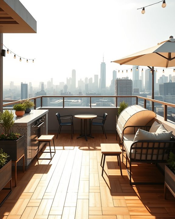 rooftop bbq cooking space