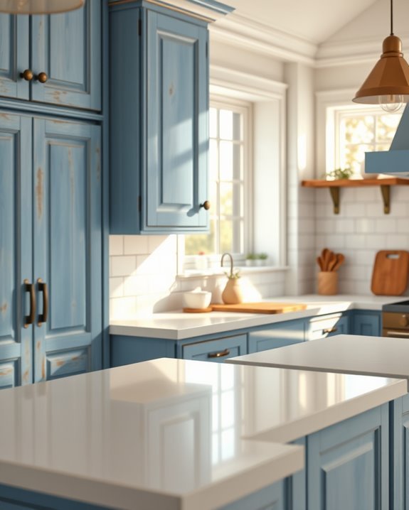 rustic blue kitchen charm