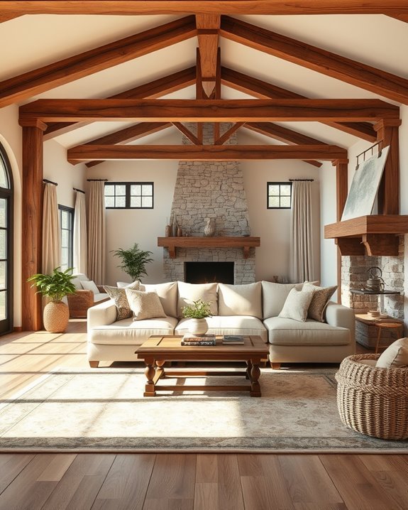 rustic brown architectural beams