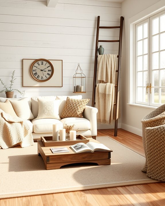 rustic ladder decor accents