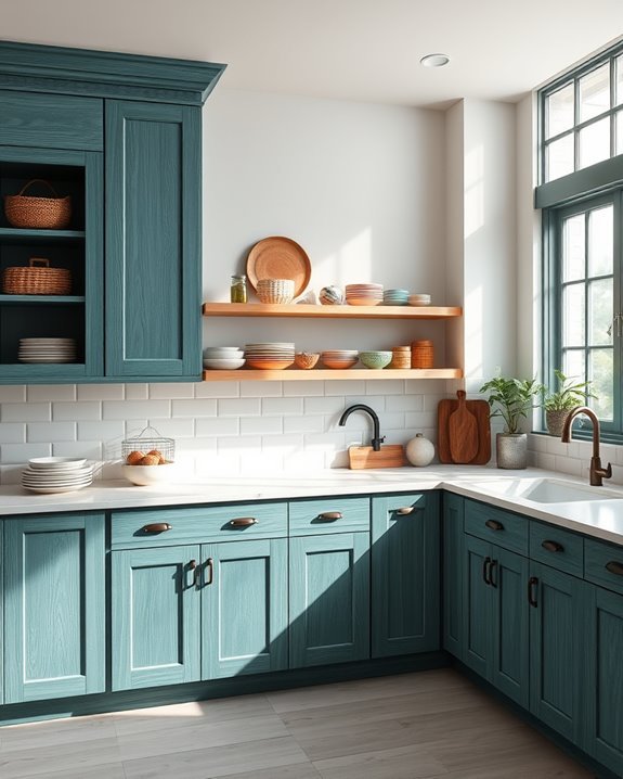 rustic teal kitchen charm