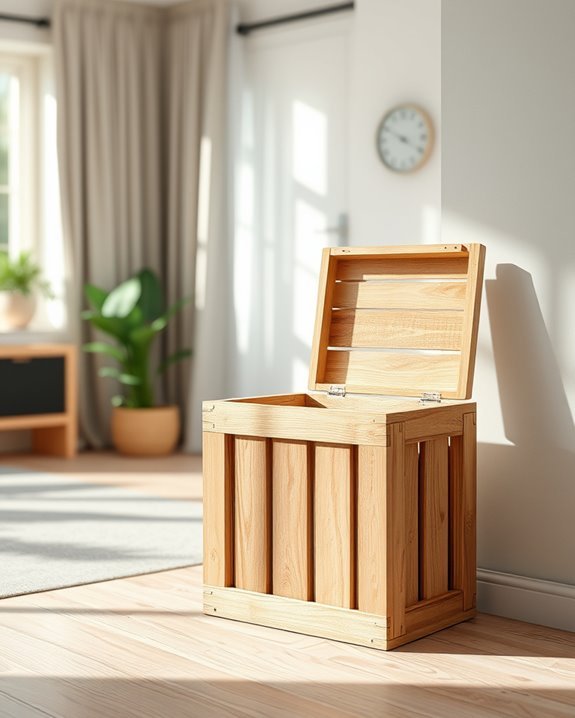 rustic upcycled crate dustbin