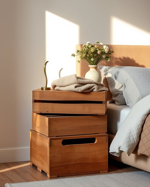 rustic vintage crate nightstand
