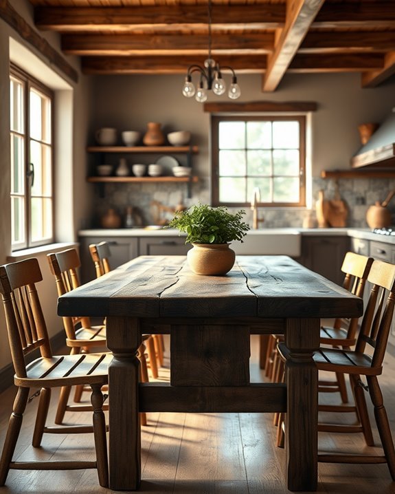 rustic warmth in kitchens