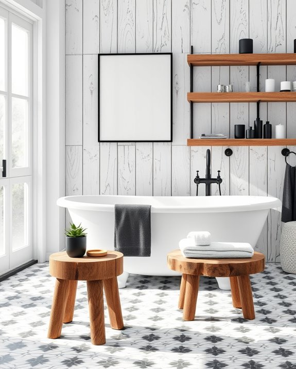 rustic wood modern contrast