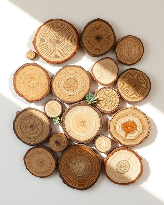 rustic wood slice decor