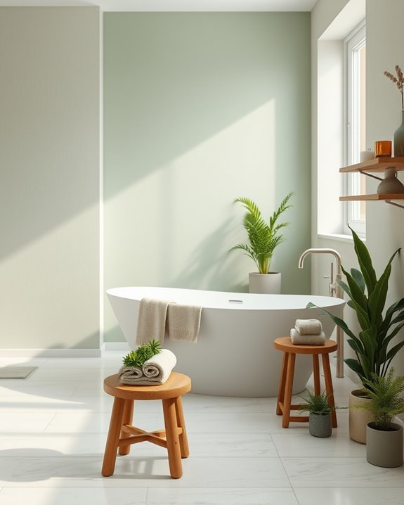 sage green serene bathroom retreat