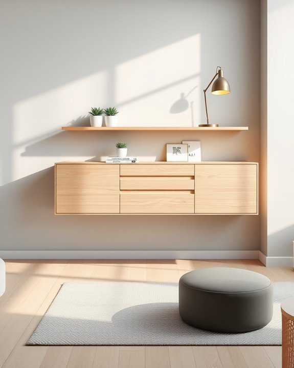 scandinavian minimalist floating cabinet