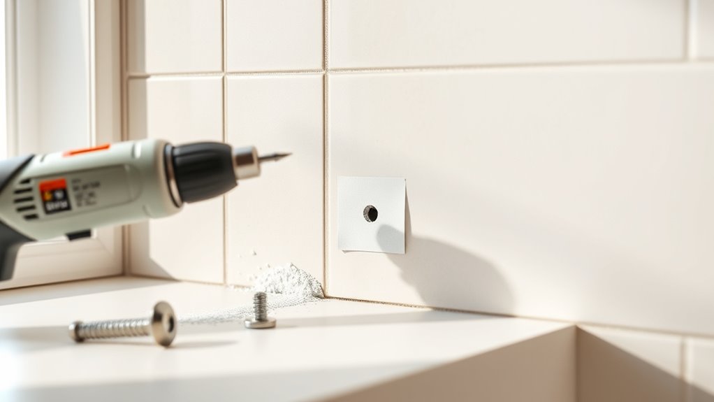 screwing into tile safely