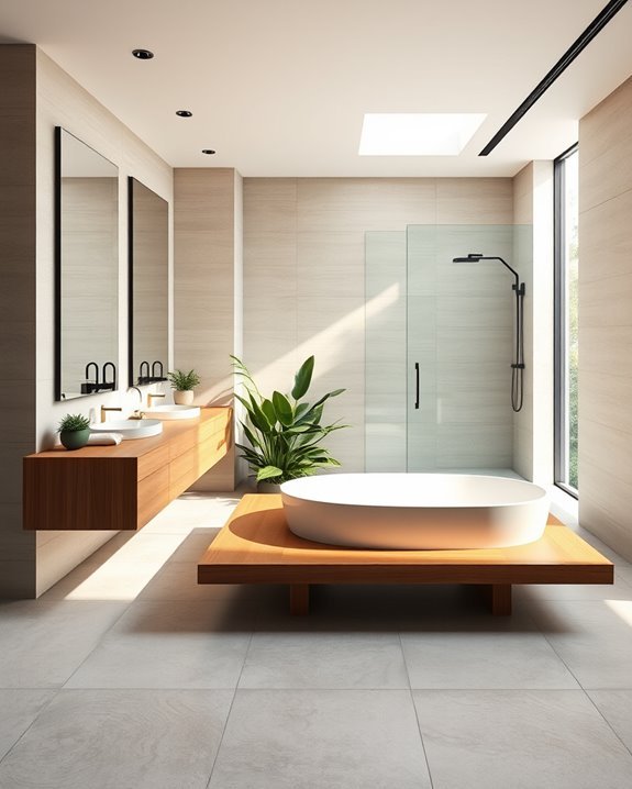 seamless open bathroom design