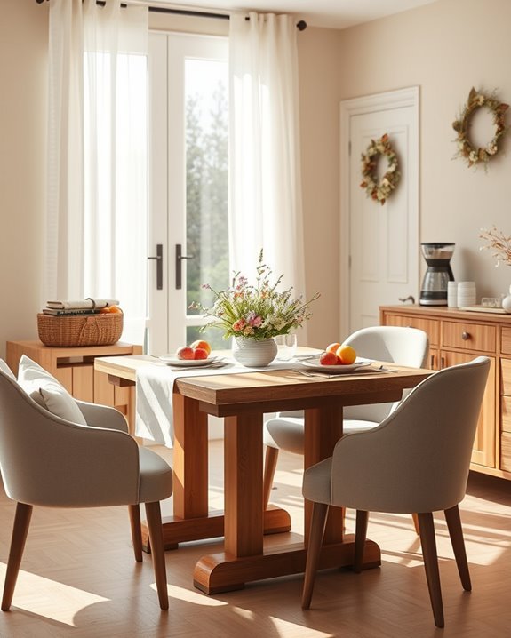 seasonal breakfast table decor