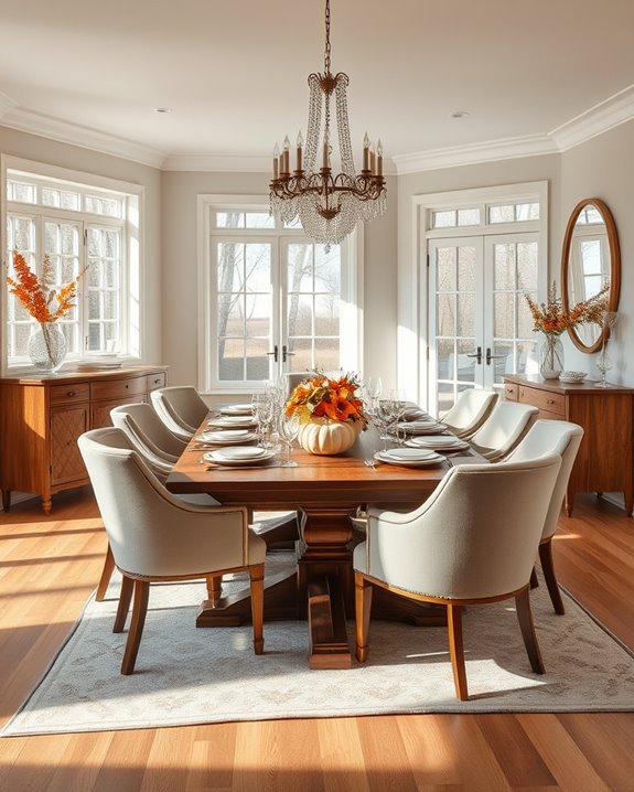 seasonal tableware and centerpieces