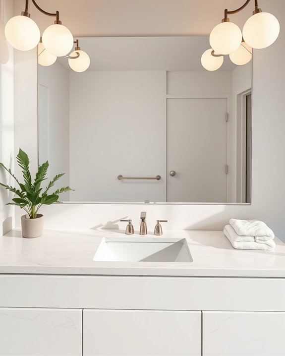 serene ambient bathroom lighting