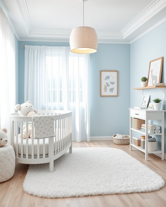 serene baby blue nursery