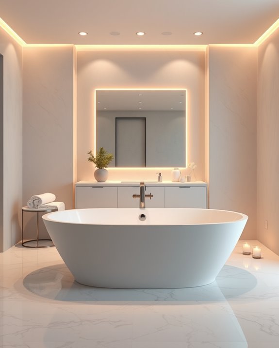 serene bathtub surround lighting