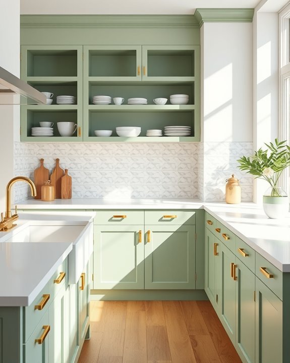 serene celery green kitchen
