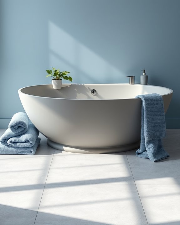serene grey and blue