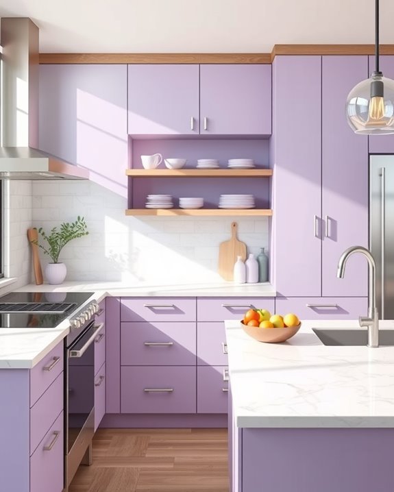 serene lavender kitchen accents