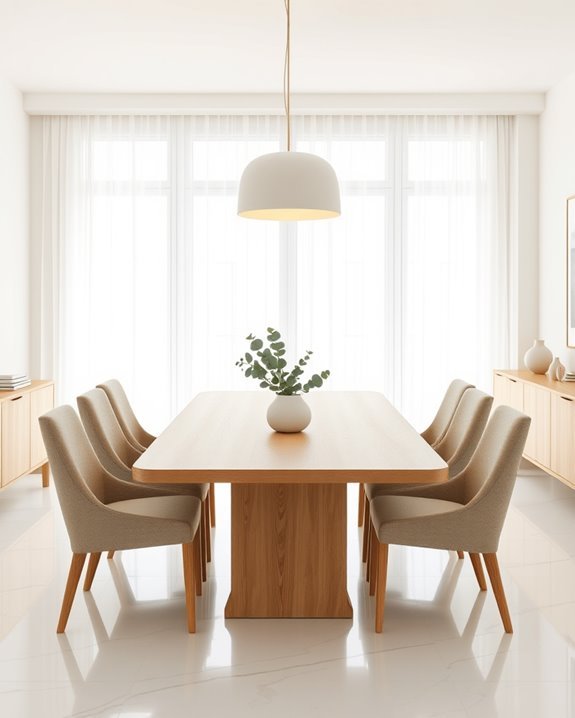 serene minimalist dining design
