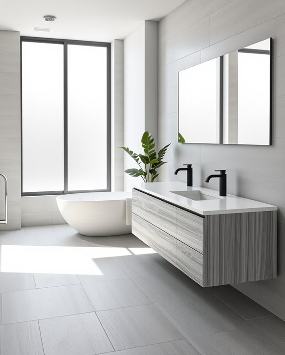 serene monochromatic bathroom design