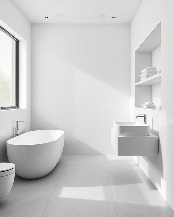 serene monochromatic bathroom design