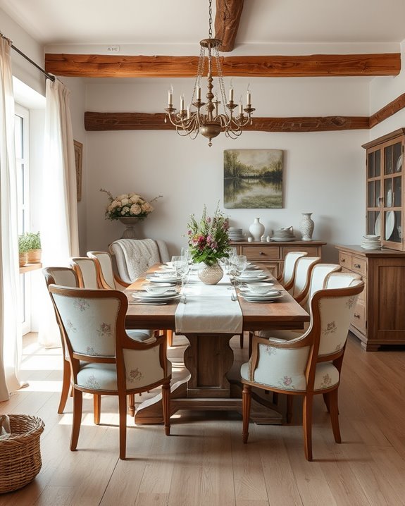 shabby chic dining room elements