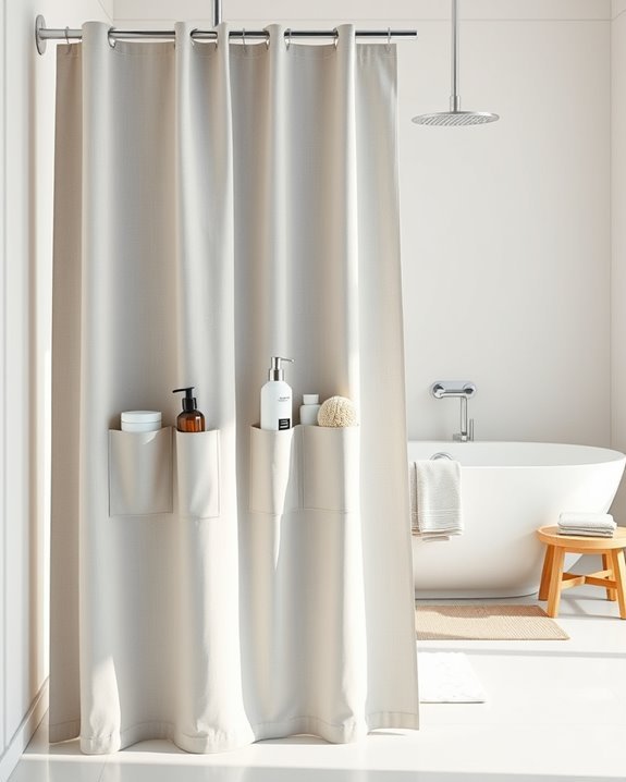 shower curtain pocket organization